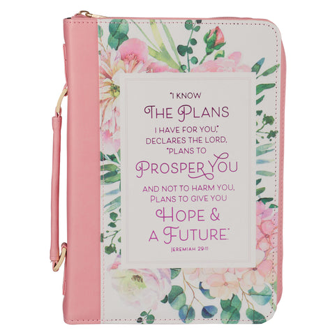 I Know the Plans I Have for You Pink Floral Faux Leather Bible Bag