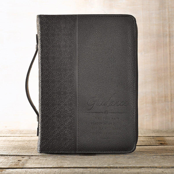 Bible Case - I Know the Plans - LuxLeather, Navy - size: Large