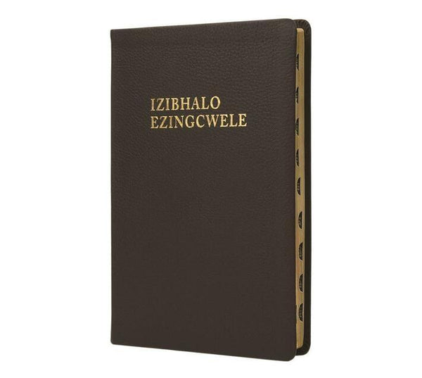 IsiXhosa 1975 Bible, medium size, black genuine leather cover, gilt-edged, thumb index